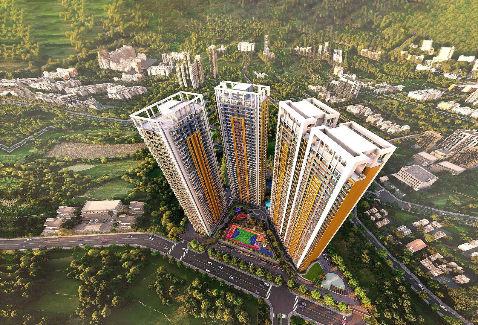 Aerial drone view rendering